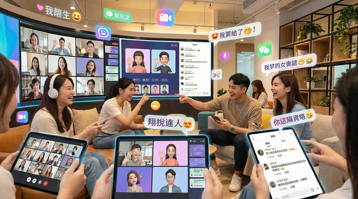 抖音风甜心社区互动场景